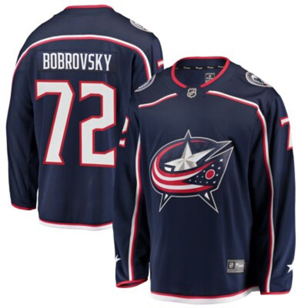 Columbus Blue Jackets Bobrovsky SEWN Fanatics NHL Jersey Youth L/XL 18-20 NEW